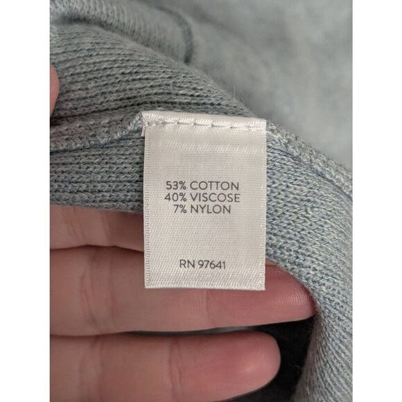 J. Jill Women's Long Open Front Pale Blue Knit Cardigan Sweater - Size L - Picture 7 of 7